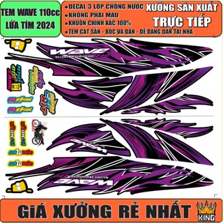 [Loại 1] Tem |LỬA TÍM| Wave ALPHA 110 | Tem 3 Lớp-CHỐNG BAY MÀU| Đời Xe 2017-2024 |Giá 1 Bộ| Nhiều Màu Sắc|