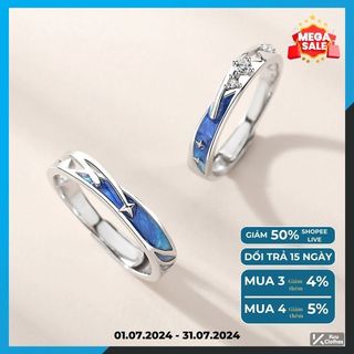 Nhẫn Đôi Nam Nữ Meteor Ring Vì Sao Đính Đá Và Sao Chổi Vĩnh Hằng Kuu Clothes - Nhẫn Cập Đôi Chất liệu Titan Không Gỉ