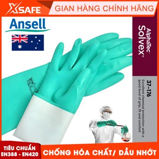 Găng tay chống hóa chất Ansell 37-176 cấu tạo nitrile - chống hóa chất - axit - dầu nhớt - thấm hút mồ hôi tốt