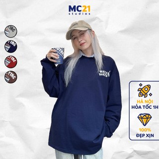 Áo thun dài tay MC21.STUDIOS oversize Unisex form rộng sweater Ulzzang Streetwear Hàn Quốc A3408