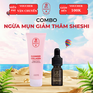 Combo hỗ trợ giảm mụn, giảm thâm mụn Sheshi giúp làm sạch sâu, dưỡng da dầu mụn