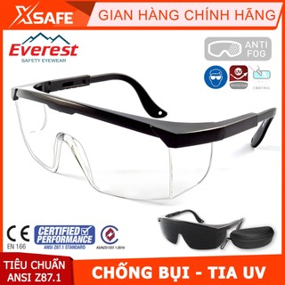 Kính bảo hộ Everest EV105B Kính chống bụi, tia UV, chống chống trầy xước, đọng hơi sương - XSAFE