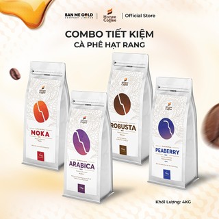  4 Túi Cà Phê Hạt Rang Arabica / Robusta / Culi / Moka - Cafe Rang Xay Ban Me Gold - Honee Coffee