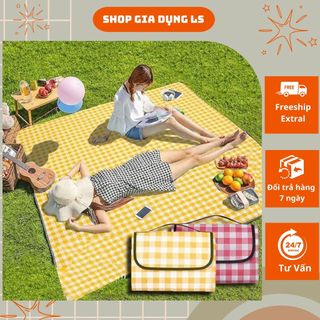 Thảm dã ngoại họa tiết caro, picnic,đi chơi,du lịch, đi phượt có thể gấp gọn tiện lợi