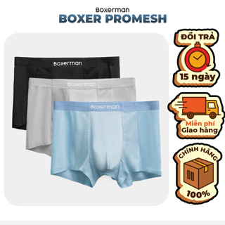 Quần sịp nam promesh combo 3 quần boxer chính hãng boxerman