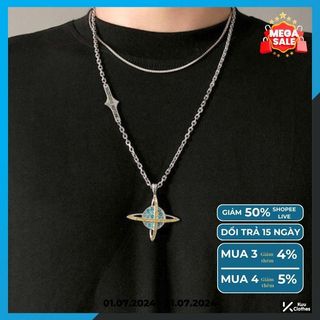 Dây Chuyền Nam Zodiac Chain Vì Sao Lấp Lánh Màu Vàng Bạc Kuu Clothes - Vòng Ngôi Sao Titan Không Gỉ - Zodiac Chain