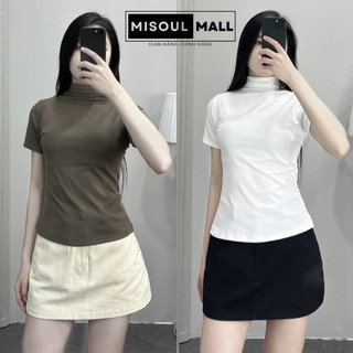  Áo Thun Cổ 3 Phân Cộc Tay Nữ BigSize MiSoul Mall Áo Cổ Leo Cộc Tay BigSize MiSoul 265 