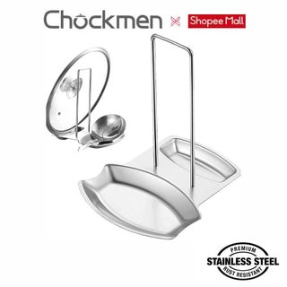 Giá đỡ muôi chockmen inox cao cấp gá để muỗng đũa nấu giá để nắp nồi dày dặn dễ vệ sinh