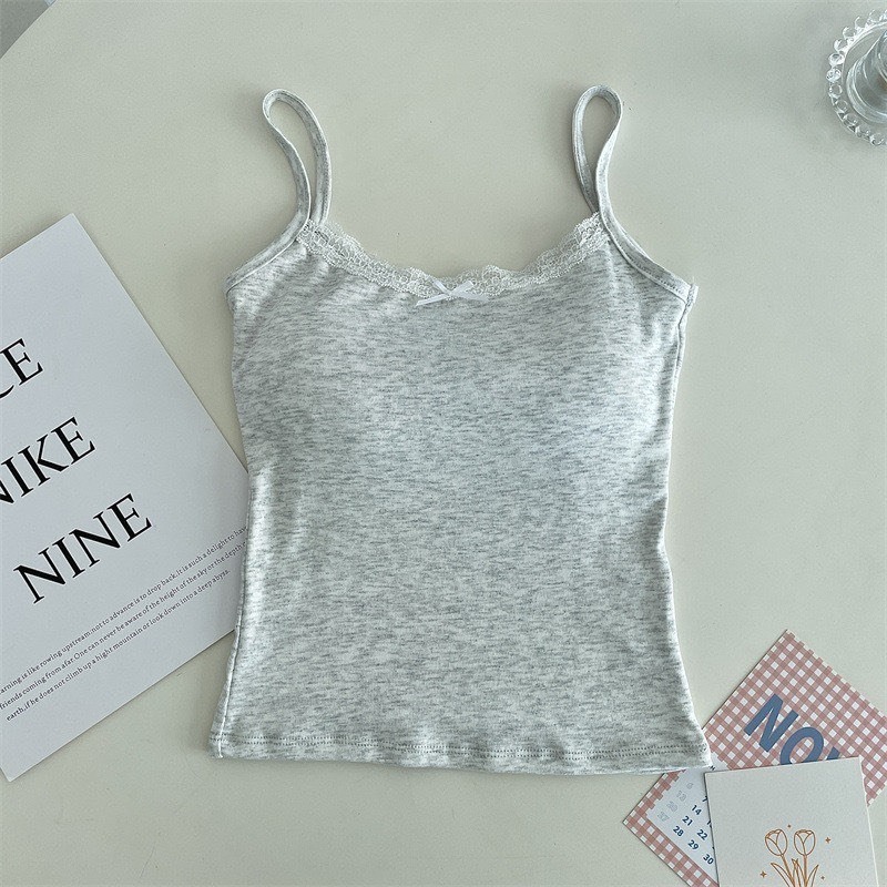 [XẢ KHO] Áo hai dây nữ viền ren đính nơ vải thun gân mềm mại quyến rũ áo 2 dây ôm body A411 SUTANO | BigBuy360 - bigbuy360.vn