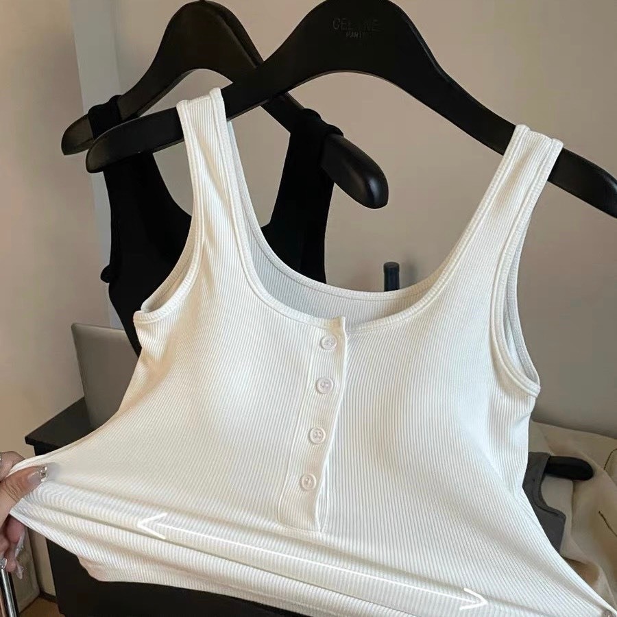 [CÓ MÚT NGỰC] Áo ba lỗ nữ phối cúc kiểu dáng trẻ trung áo tanktop 3 lỗ dáng ôm hottrend A520 SUTANO | BigBuy360 - bigbuy360.vn