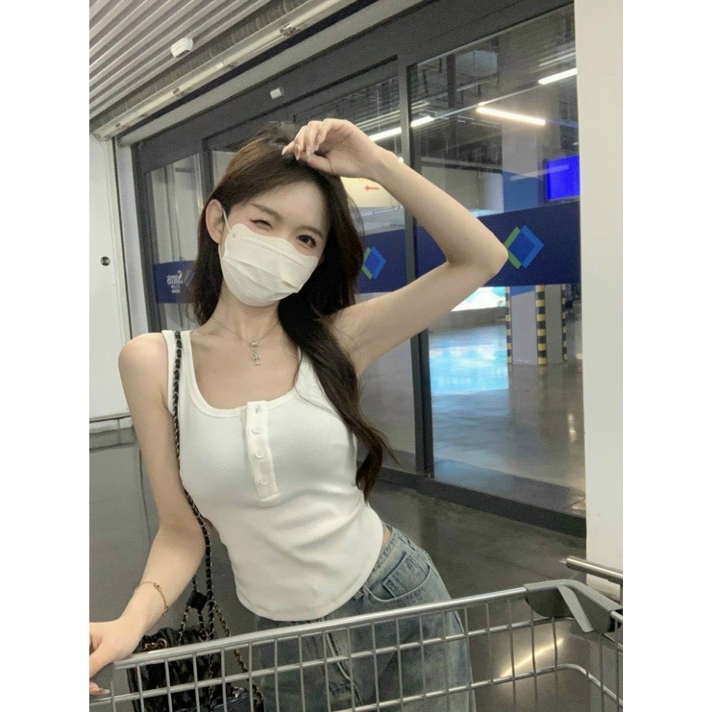 [CÓ MÚT NGỰC] Áo ba lỗ nữ phối cúc kiểu dáng trẻ trung áo tanktop 3 lỗ dáng ôm hottrend A520 SUTANO | BigBuy360 - bigbuy360.vn