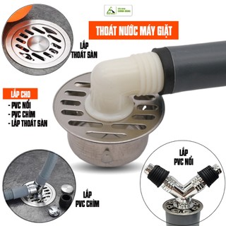 Bộ thoát nước máy giặt lắp ống PVC, thoát sàn, chậu rửa, chặn rác Inox Sus 304 Minh House