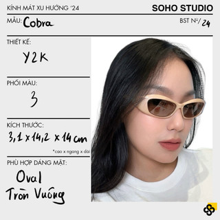  Kính mát COBRA form oval Y2K Soho Studio phối màu mới '24 hợp mọi mặt