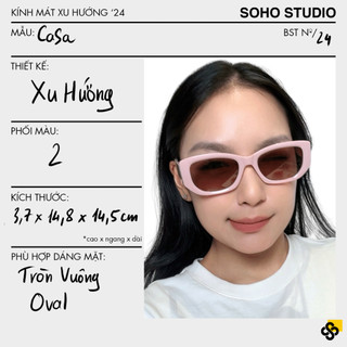  Kính mát CASA gọng chữ nhật Soho Studio phối màu '24 hợp đi biển hợp mọi mặt
