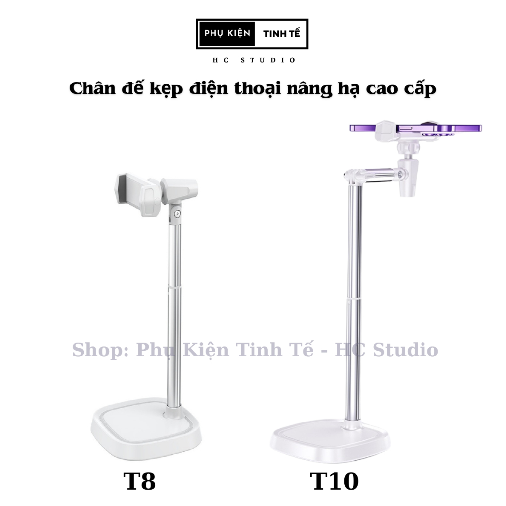 Giá đỡ điện thoại chân để kẹp điện thoại quay video livestream nâng hạ chiều cao thân nhôm Phụ Kiện Tinh Tế