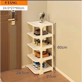 kệ để giày, Giá để giày 5 tầng kiểu mới đa năng thông minh chất liệu nhựa cao cấp 3646