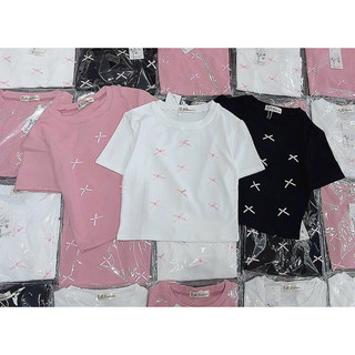 Áo Thun Babytee Đính Nơ Random Cho Nữ - AL334
