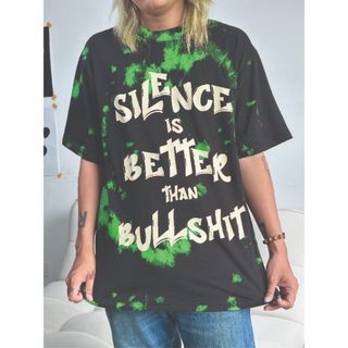 Áo thun 4ART SLOGAN SILENCE Cotton 2 chiều 235gsm Hình in lụa TIE DYE Oversized Unisex