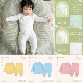 [RẺ VÔ ĐỊCH] Bộ dài tay cúc chéo sơ sinh Punchun