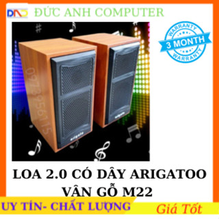 Loa Vi Tính Arigatoo FT-102/ M22 (Vân Gỗ) - Hàng Nhập Khẩu Chính Hãng Cao Cấp - Kết Nối USB Và Jack 3.5