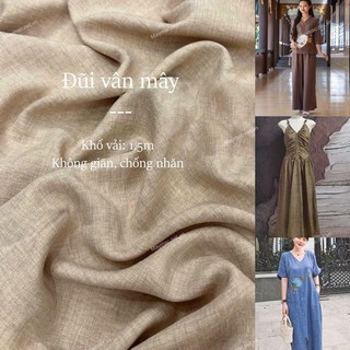 Vải đũi vân mây chống nhăn may sơ mi, đầm, váy thiết kế không cần lót