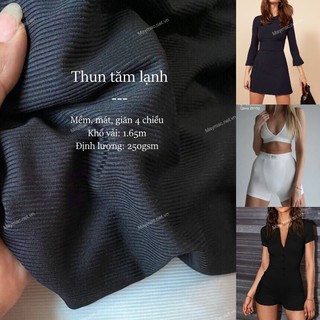 [Vải MM] [200] Vải Thun Tăm Lạnh Co Giãn 4 Chiều May Áo, Váy, Đầm, Bộ Thiết Kế (Giá bán 0.5m x Khổ 1.65m)