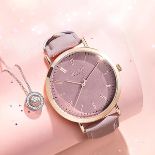 Đồng hồ nữ Julius Hàn Quốc JA-1017D dây da ( Hồng )