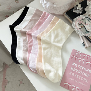 Tất trơn basic Kry màu pastel chất mịn đẹp Krystore TC37