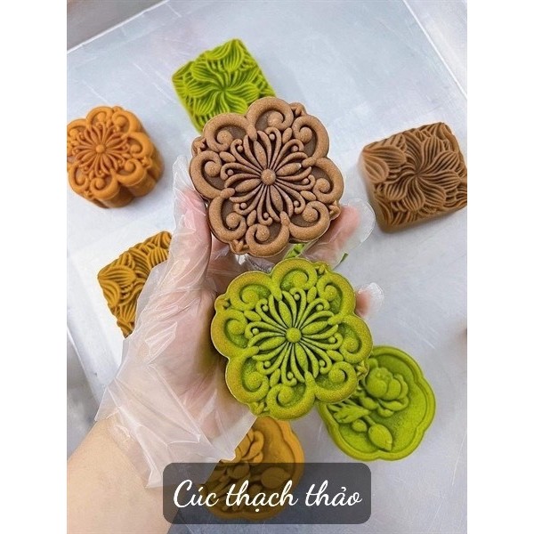 Khuôn Trung Thu ~ Cúc Thạch Thảo 1 mặt (75gr & 150gr)