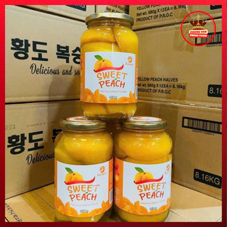 Đào Ngâm Hàn Quốc Sweet Peach (Trà Đào), Hủ 680gr, Phong Vân Fresh Food