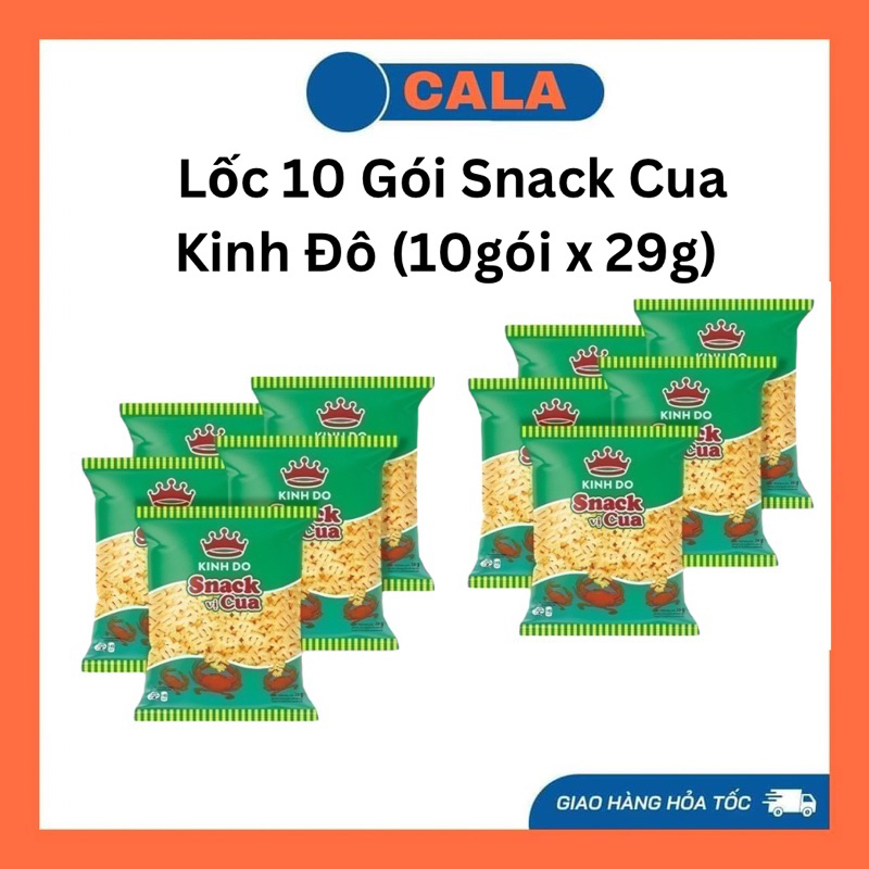 (Giá Sỉ) Lốc 10 Gói Snack Cua Kinh Đô (10Gói x 29g)