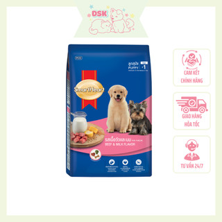 Thức ăn hạt cho chó con vị bò & sữa - smartheart puppy beef & milk flavor