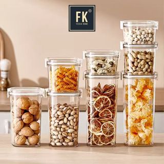 Hộp nhựa đựng thực phẩm khô FEEKA sang trọng chống ẩm, hộp đựng thức ăn có quai xách và cốc đong chia độ