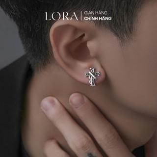 Khuyên Tai Bông Tai  Thánh Giá Nam Bạc S925 LORA Crusade