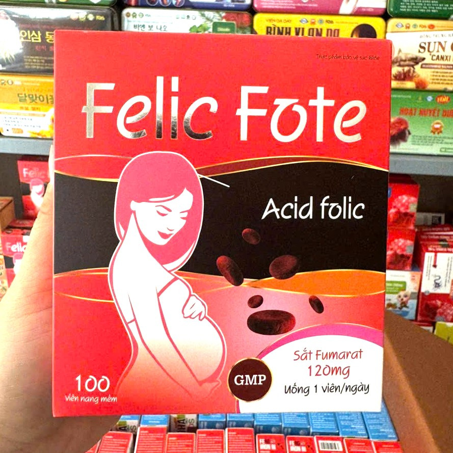 Felic fote bổ sung sắt và acid folic, giảm thiếu máu do thiếu sắt, hỗ trợ quá trình tạo máu, quá trì