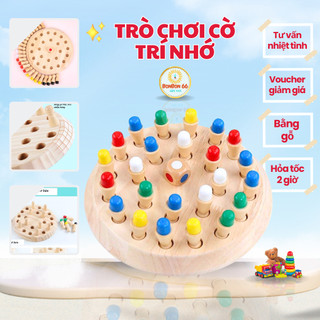 Cờ luyện trí nhớ cờ ghi nhớ, đồ chơi trí tuệ, bộ đồ chơi cờ trí nhớ montessori bằng gỗ cho bé bonbon66.shop