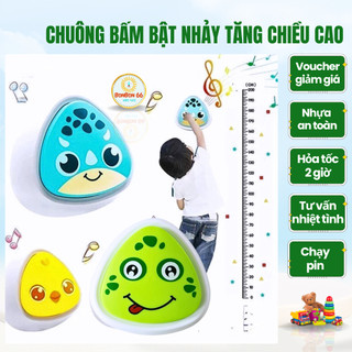Đồ chơi chuông bấm bật nhảy tăng chiều cao, chuông chạm nhảy tăng chiều cao tiếng việt tiếng anh kèm pin thước đo cho bé