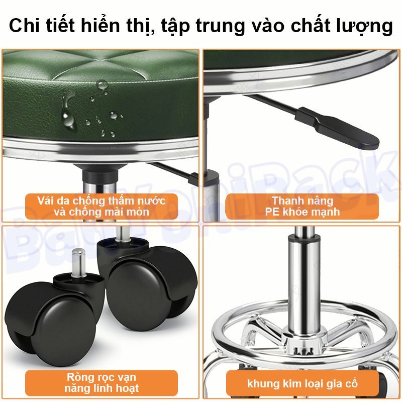 Bali Ghế CóThể Điều Chỉnh Nâng Hạ Xoay 360 Độ Ghế Có Thiết Kế 5Bánh Loại Da Tốt Xe Di Chuyển Dễ Dàng | BigBuy360 - bigbuy360.vn