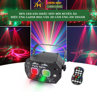 Đèn LED sân khấu mắt đôi huyền ảo TAHOTO hiệu ứng lazer hoa văn 3D, LED RGB nháy theo nhạc cho sân khấu, phòng hát, bay.