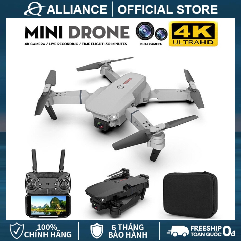 Flycam E88 Pro E99 2 Camera Tặng Kèm Pin Dự Phòng Drone Mini 4K Camera Máy Bay điều Khiển Từ xa Cho Người Mới Tập Chơi