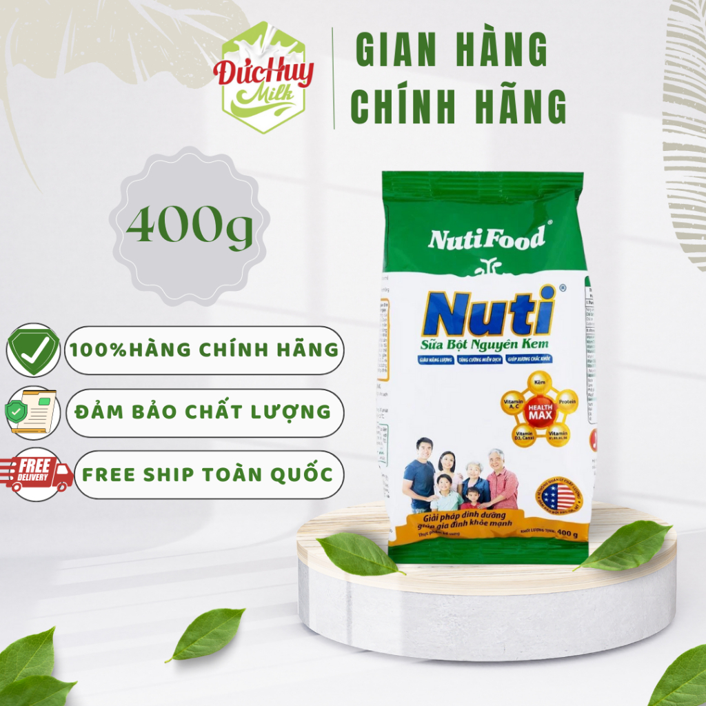 Sữa bột Nutifood Nguyên Kem dạng gói 400g_Duchuymilk