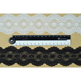 1m ren thun lưới thêu hoa khổ 6.5cm