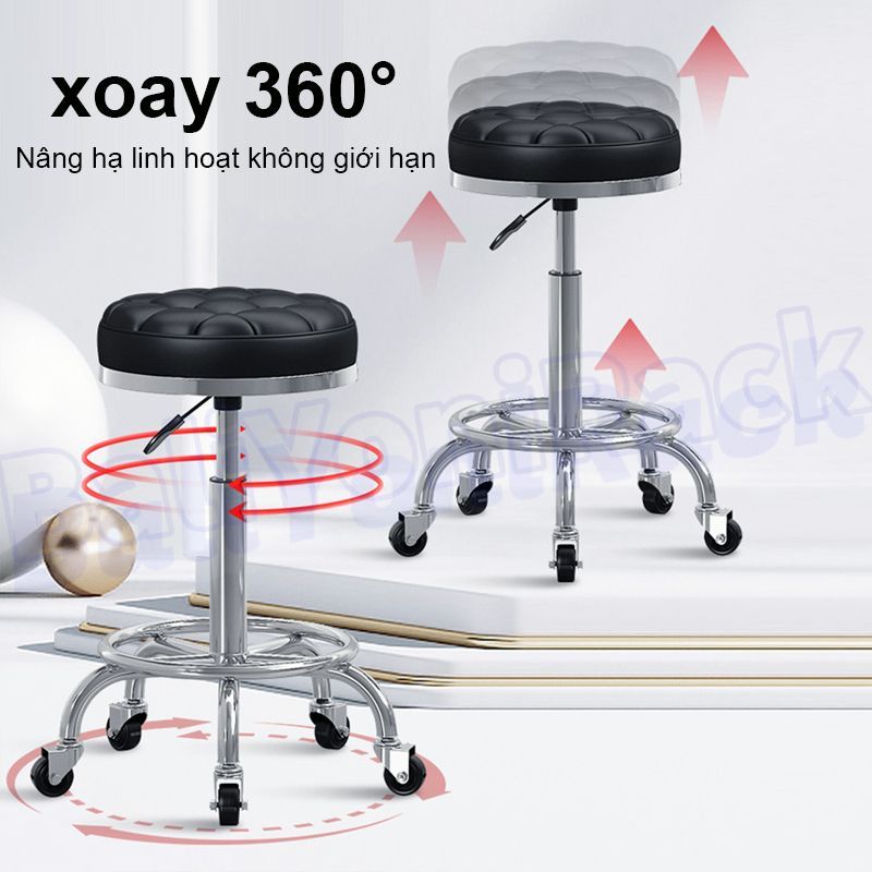Bali Ghế CóThể Điều Chỉnh Nâng Hạ Xoay 360 Độ Ghế Có Thiết Kế 5Bánh Loại Da Tốt Xe Di Chuyển Dễ Dàng | BigBuy360 - bigbuy360.vn