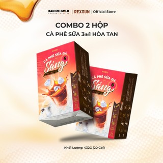  2 Hộp Cà Phê Sữa Đá Truyền Thống 3in1 Tiện Lợi - Cafe Sữa Đá Hòa Tan Chính Hãng Ban Me Gold - Rexsun