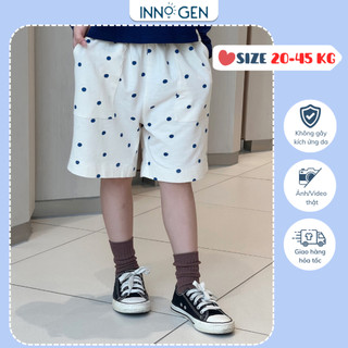 Quần sooc bé gái chất cotton nỉ thoáng mát form thoải mái, quần đùi trẻ em size đại 20-50kg INNOGEN
