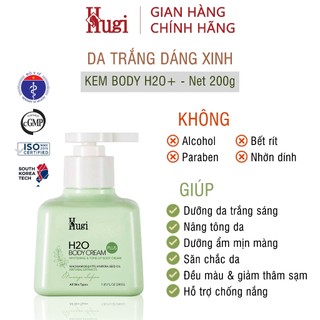 [HuGi] Kem Dưỡng Trắng Sáng Body Dưỡng Ẩm Chống Nắng Có Nâng Tông Tan Nhanh Khô Thoáng 200g