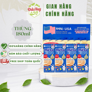 Thùng sữa bột pha sẵn Nutricare Metacare ECO - phát triển não bộ cao lớn khoẻ mạnh (180ml x 48 hộp)