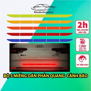 Bộ 5 Miếng Dán Phản Quang Dành Cho Đuôi Xe Ô Tô