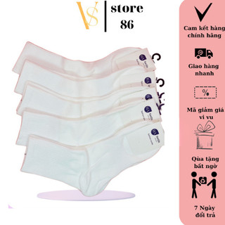 Tất Vớ Trắng Thể Thao Cổ Trung Vải Dệt Kim VS STORE