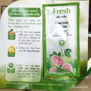 Combo 10 gói dầu gội Fresh ( 5 bưởi , 5 bồ kết )
